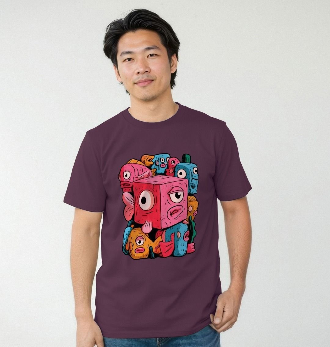 Square fish men's t-shirt