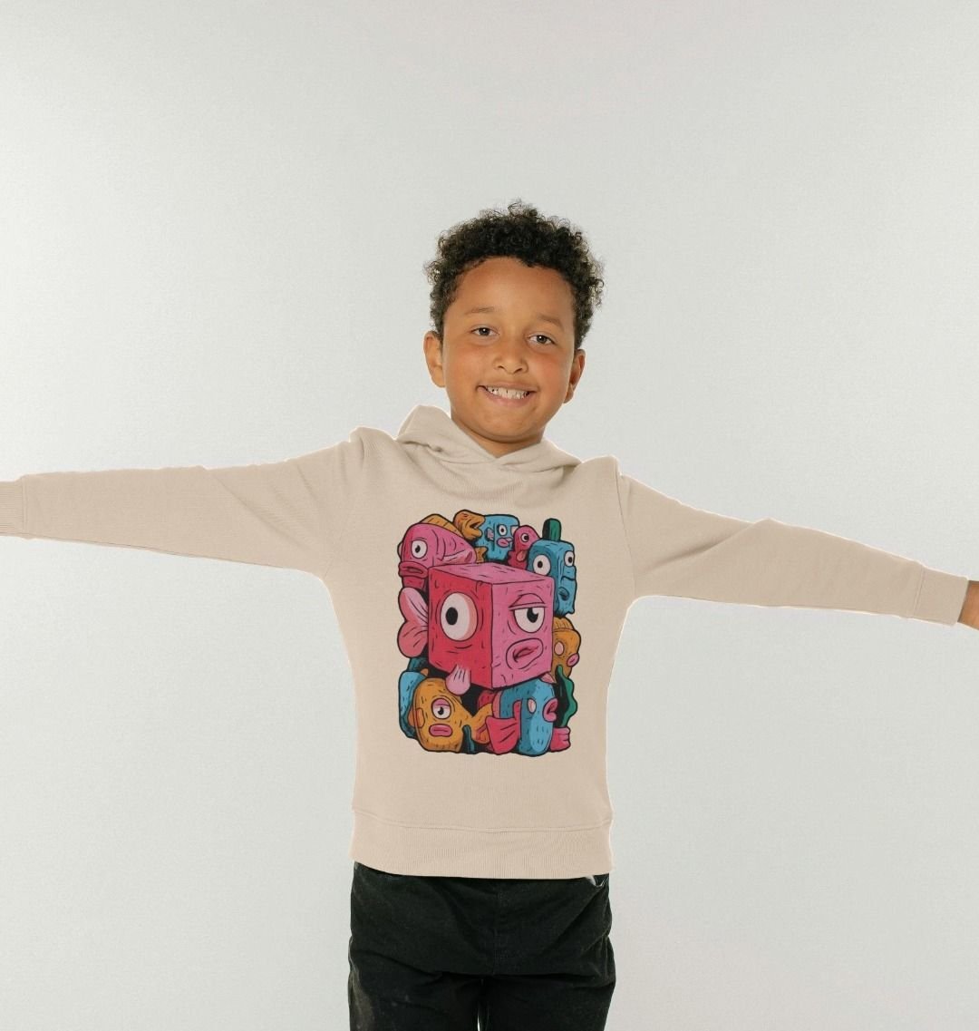 Square fish kid's hoodie