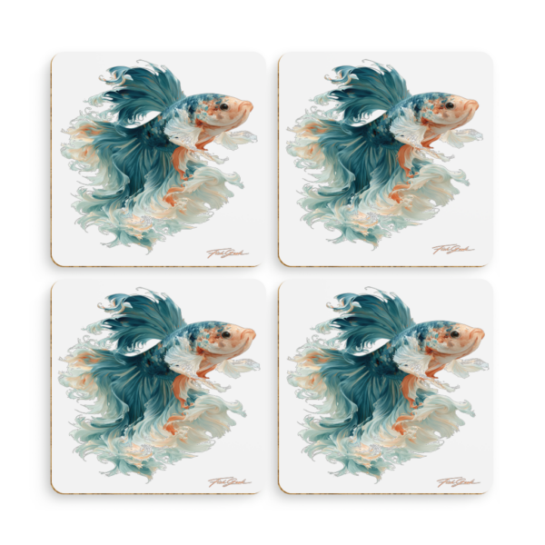 Pack of 4 Coasters Beautiful betta fish coasters